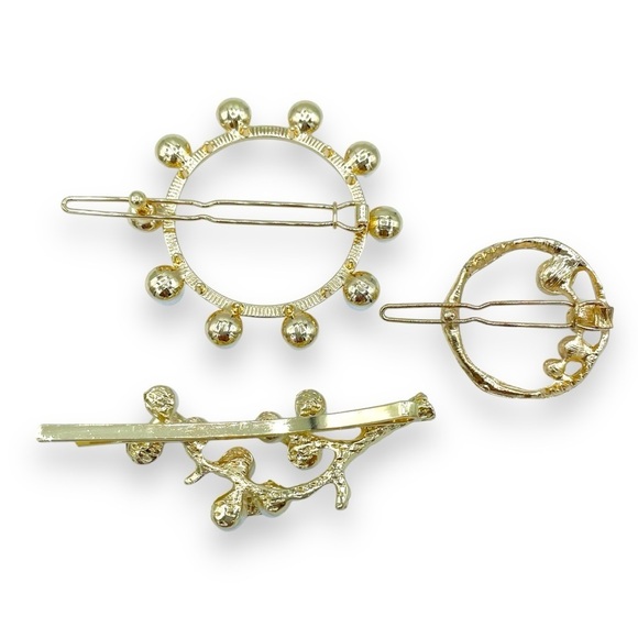 Set of 3 Pearl Hair Clips - Picture 2 of 6